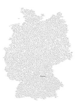 Artfully designed poster mapping out the city of Nuremberg, Germany. Stock Illustration