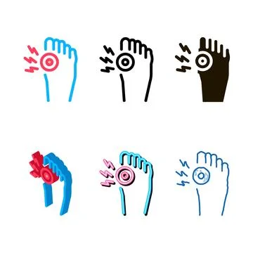 Arthritis of bone on foot icon vector outline variants イラスト素材