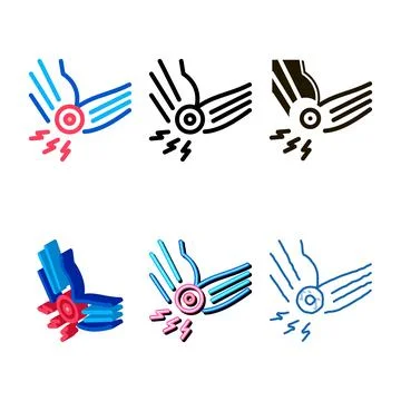 Arthritis of elbow icon vector outline stylized Stock Illustration