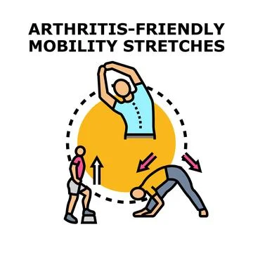 Arthritis friendly mobility stretches for joint health Stock Illustration