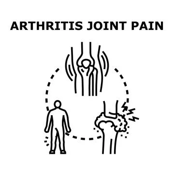 Arthritis joint pain vector icon concept Stock Illustration