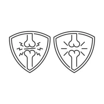 Arthritis protect, Knee joint shield. Vector logo icon Stock Illustration