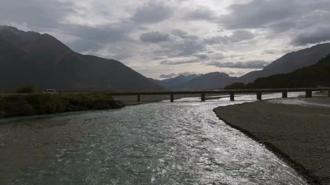 Arthur's pass bridge Stockbeeldmateriaal 145859113