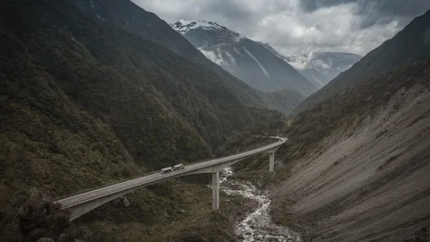 Arthurs Pass bridge timelapse Stock Footage 98466032