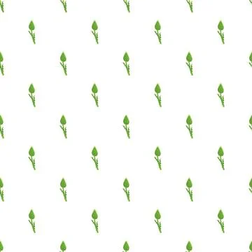 Artichoke buds green pattern on white background Stock Illustration