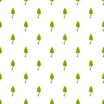 Artichoke buds seamless pattern on white background Stock Illustration