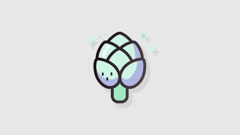 Artichoke icon animation alpha Stock Footage 157584739