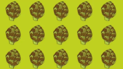 Artichoke pattern, ideal for themes such as cooking and more Stock-Footage 132782439