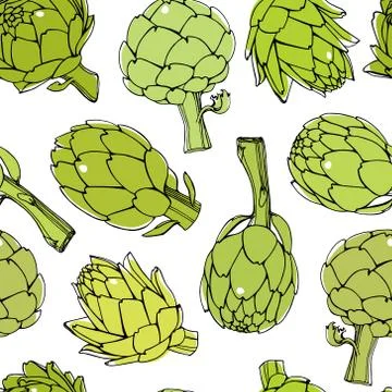 Artichoke seamless pattern Illustrazione stock