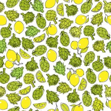 Artichoke seamless pattern Stock Illustration