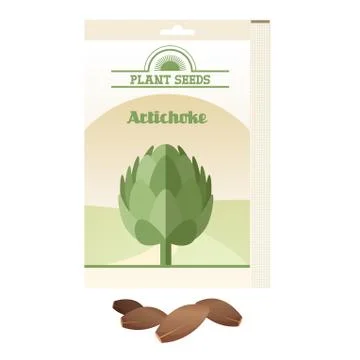 Artichoke seed pack Stock Illustration