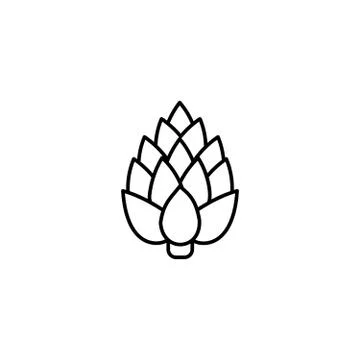 Artichoke thin line vector icon. Isolated vegetables linear style for menu, l Stock Illustration
