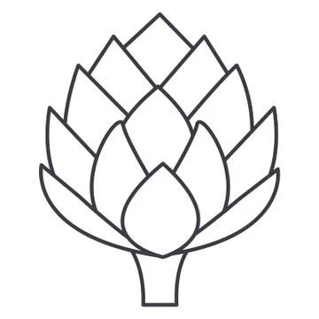Artichoke vector line icon, sign, illustration on background, editable strokes Stock Illustration