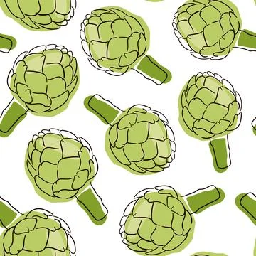 Artichoke vector seamless pattern. Beautiful design elements, perfect for prints Illustrazione stock