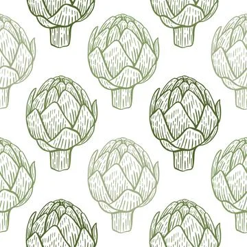 Artichoke vector seamless pattern Ilustración de archivo