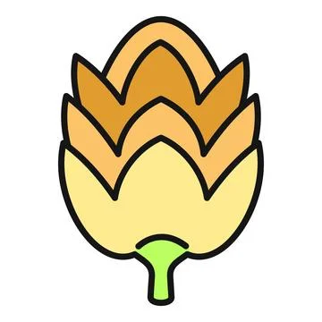 Artichoke vegetable flat outline icon design Stockillustratie