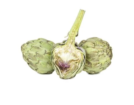 Artichoke vegetable with half Stock Photos