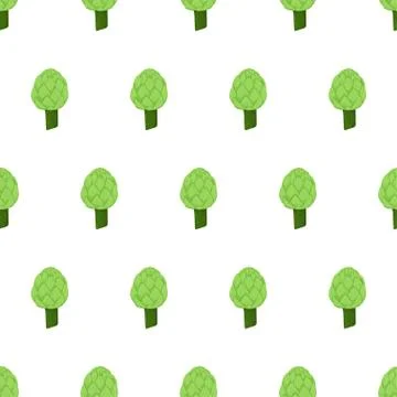 Artichoke vegetable seamless pattern on white background. Stock Illustration