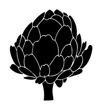 Artichoke vegetable vector black silhouette  illustration isolated on white Stock Illustration
