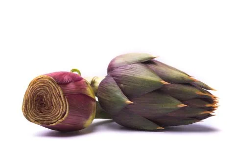 Artichoke on white background Stock Photos