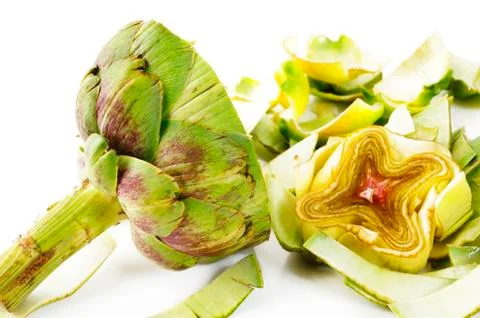 Artichoke on a white Stock Photos