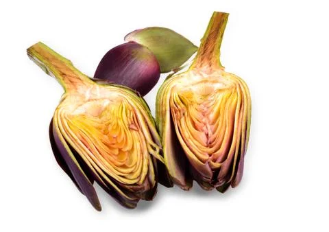 Artichokes on white background Stock Photos