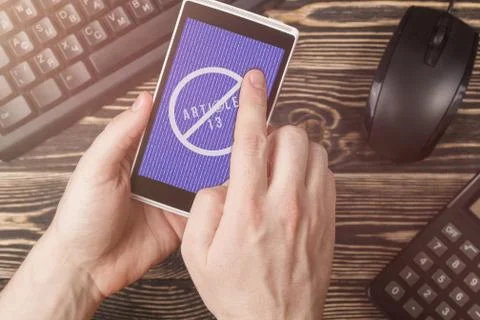 Article 13 the amendment to the EU legislation banned media materials on the Stock Photos