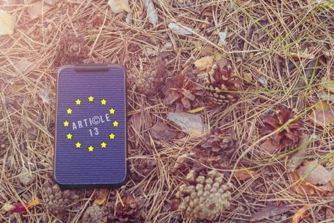 Article 13 the amendment to the EU legislation banned media materials on the Stock Photos