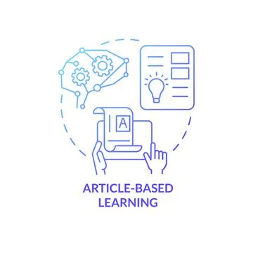 Article based learning blue gradient concept icon Illustrazione stock