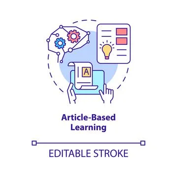 Article based learning concept icon Illustrazione stock