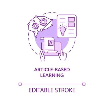 Article based learning purple concept icon Illustrazione stock