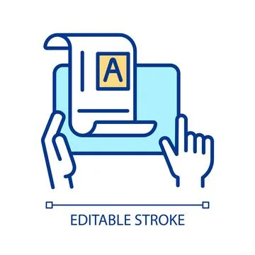 Article based learning RGB color icon Stock Illustration