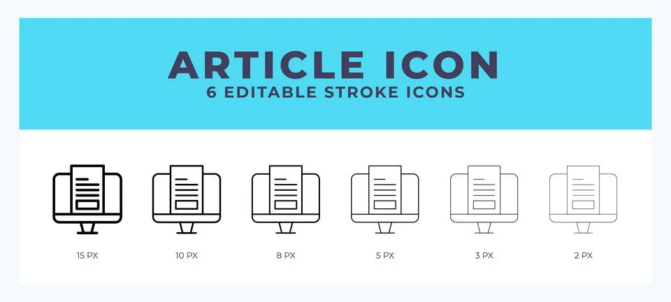 Article icon set with different stroke. Vector illustration with editable s.. Stock Illustration