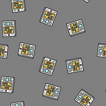 Article news media vector seamless pattern Stock Illustration