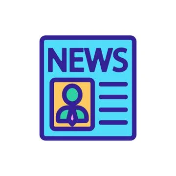 Article in the newspaper icon vector. Isolated contour symbol illustration Stock Illustration