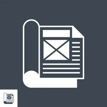 Article Related Vector Glyph Icon. Stock Illustration