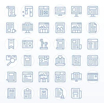 Article Retina Ready Vector Icon Pack with 35 Regular Line Pixel Optimized .. Stockillustratie