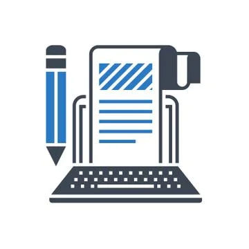 Article Submission Vector Glyph Icon Stock Illustration