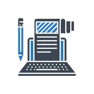 Article Submission Vector Glyph Icon Stock Illustration
