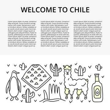 Article template with doodle outline icons. Stock Illustration