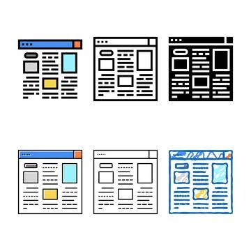 Article web information stylized color icon vector Illustrazione stock