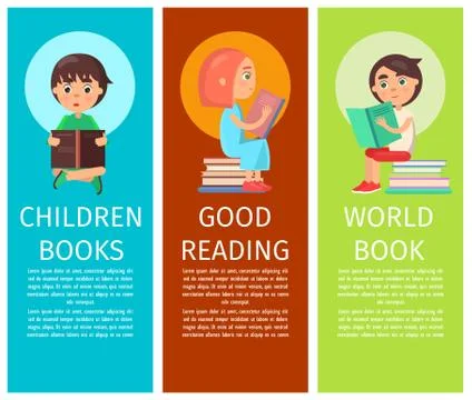 Articles about Children Books with Illustrations Stock Illustration