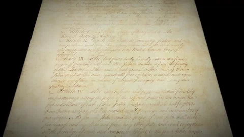 Articles of Confederation Aged We The People Historical Document Stock Footage 339259407