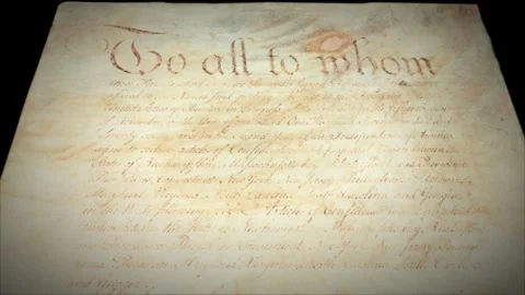 Articles of Confederation Historical Old Paper Handwritten Document Shot 2 Stock Footage 339283587