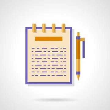 Articles creating flat color vector icon Stock Illustration