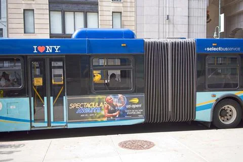 Articulated bus showing connector Stock Photos