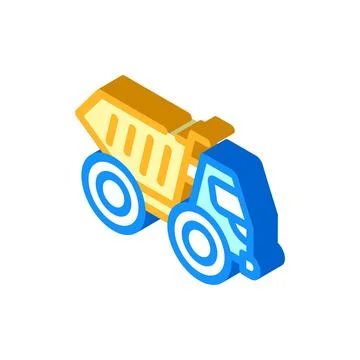 Articulated dumper isometric icon vector isolated illustration Stock Illustration