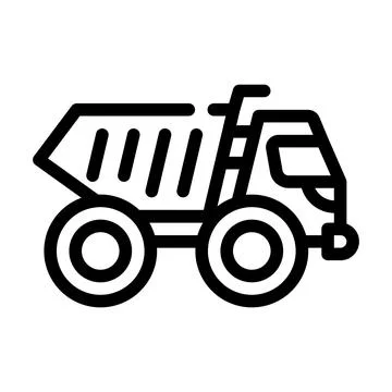 Articulated dumper line icon vector isolated illustration Illustrazione stock
