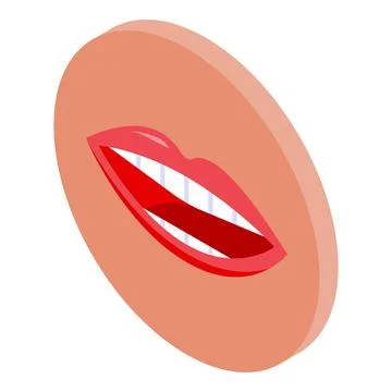 Articulation childhood icon isometric vector. Mouth speech Stock Illustration
