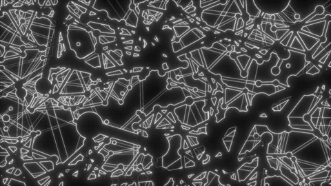 Articulation of geometric shapes. Seamless loop.Programming code abstract Stock Footage 102868937